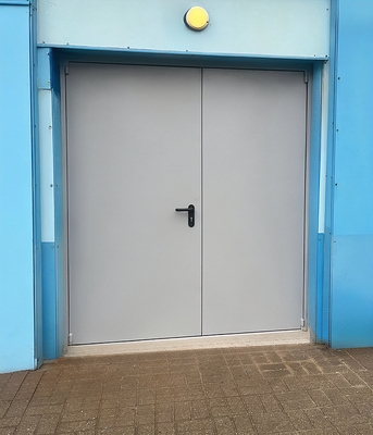 Двустворчатая серая дверь